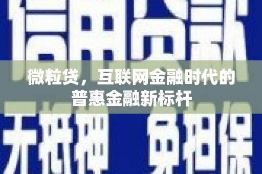 洛宁微粒贷，互联网金融时代的普惠金融新标杆