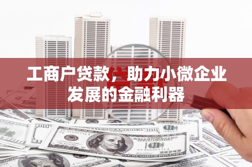 洛宁工商户贷款，助力小微企业发展的金融利器
