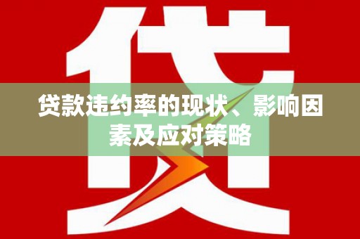 洛宁贷款违约率的现状、影响因素及应对策略