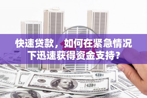 洛宁快速贷款，如何在紧急情况下迅速获得资金支持？