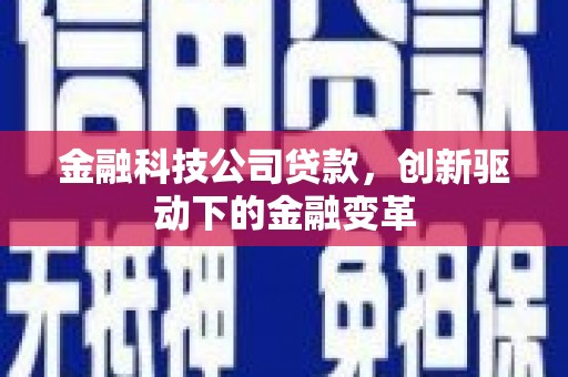 洛宁金融科技公司贷款，创新驱动下的金融变革
