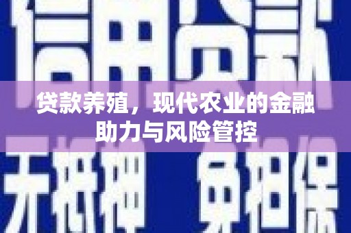 洛宁贷款养殖，现代农业的金融助力与风险管控