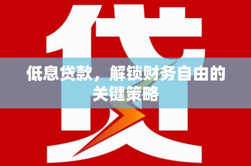 洛宁低息贷款，解锁财务自由的关键策略