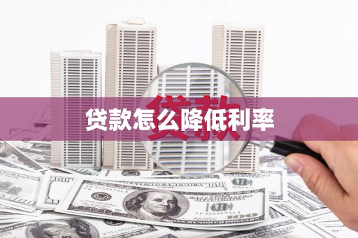 洛宁贷款怎么降低利率
